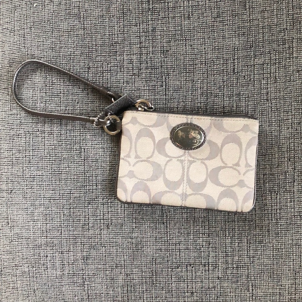 Grey/Silver Coach Wristlet